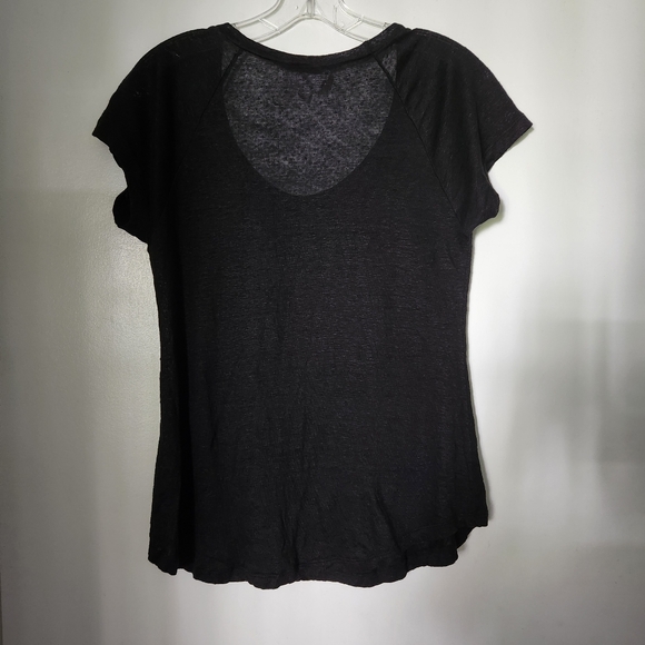 ALEXIS linen Top Black Size Medium - Picture 3 of 6